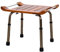 Pevfeciy Duschhocker Höhenverstellbar, Badhocker Badezimmerhocker Duschstuhl rutschfest Duschsitz,130 kg Tragkraft, Aluminium und Holz,Natural