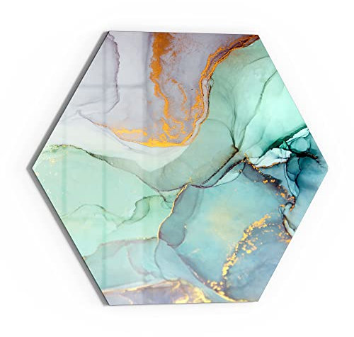 DEQORI Glas-Magnettafel | 40x34,5 cm groß | Motiv Zerlaufene Wasserfarbe | Memo-Board aus Glas | Magnetboard inkl. Magnete, Stift & Tuch für Küche & Büro | Tafel magnetisch & beschreibbar