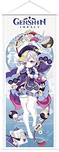 LKNBIF Genshin Impact Wandrollbild, Anime Qiqi Poster, Großes Figur Manga Bild für Wanddekoration, Moderne Familienzimmer Dekor, 75 * 30cm