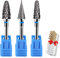 CGBE Nail Drill Bits, 3/32Inches Tungsten Steel Nail Drill Bits For Gel Acrylic Nail, Cuticle Drill Bits Medium for Home Salon Use - 3pcs - Medium