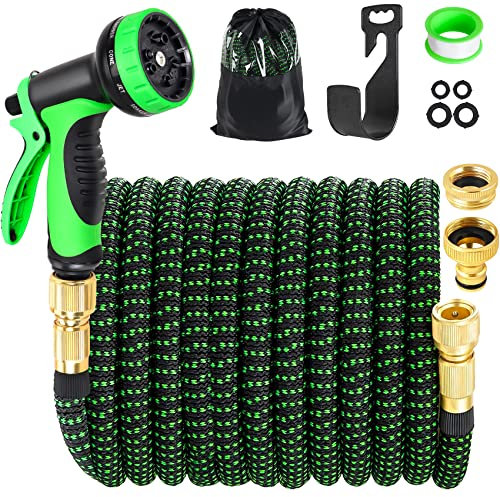 SKYAYA Garden Hose Pipe Expandable 100ft 30m Flexible Hose Pipe with 3/4 1/2 Connector, Hosepipes Water Hose for Garden Expanding Hose 10 Function Spray Nozzle for Watering, Cleaning, Car Washing