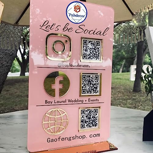 Personalisierte 3D-QR-Code-Schilder für Unternehmen, Acryl, benutzerdefiniertes Multi-Social-Media-Schild, Scan-to-Pay-Zahlungsanzeigehalter, Venmo, Cashapp, Plakettenständer, Schönheitssalon-Dekor