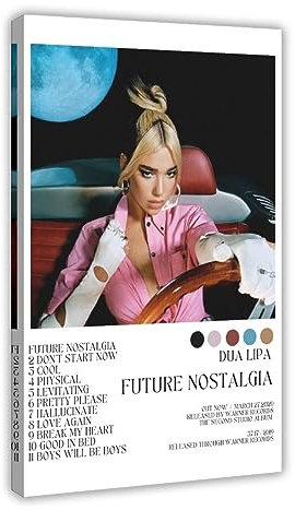 TONFON Dua Poster & Lipa Future Nostalgia 2020 Musikalbum Cover Dekor Kunst Poster Leinwand Poster Schlafzimmer Dekor Sport Landschaft Büro Zimmer Dekor Geschenk Rahmenstil 30 x 45 cm