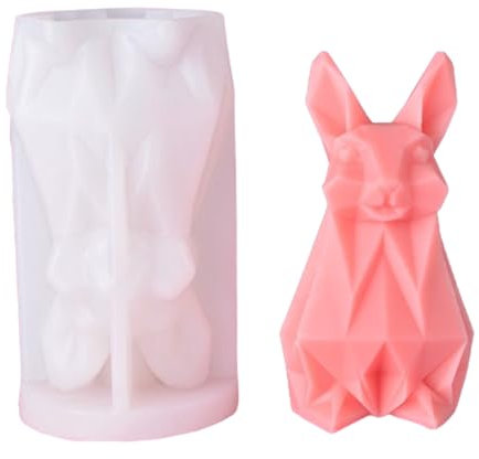 3D-Silikonformen für Kaninchenkerzen, Origami-Hasen-Silikonform, DIY-Osterhasen-Aroma-Kerzenformen für DIY-Kerzenherstellung, Polymerton, Handwerk, Gips, Heimdekoration