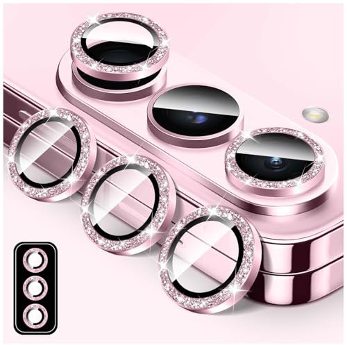 Kucheed Bling Camera Lens Protector for Samsung Galaxy Z Fold 4, 9H Tempered Glass Camera Cover Screen Protector, Glitter Automatic Alignment Individual Metal Rings Film Stickers