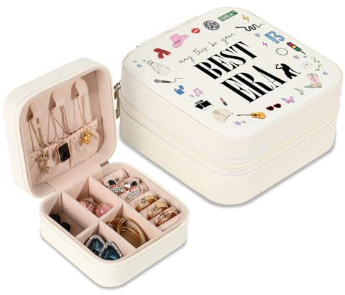 GIFTSFARM Schmuckkästchen, kleines Schmuckkästchen für Taylor-Fans, Taylor Gifts Merch, tragbares Schmucketui mit bester Ära für Armband, Halskette, Ring, Ohrring-Organizer, Aufbewahrungsboxen