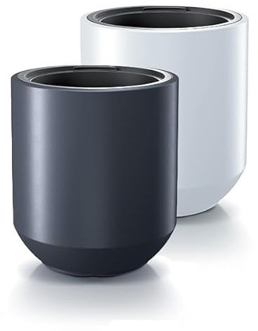 magubo Pflanzkübel Groß Außen - Blumentopf Mit Einsatz, Blumenkübel Aus Kunststoff, Blumentopf Groß Draussen, Übertopf, Blumentopf Groß für Garten und Balkon (MDPHEW, ⌀40 cm Weiß)