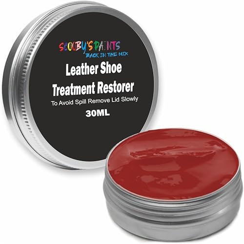 Scooby Paints Leather Shoe Colour Restorer Recolouring Balm Repair Treatment for Faded & Worn Absorbent Leather Furniture, Sofas, Chairs (DARK RED)
