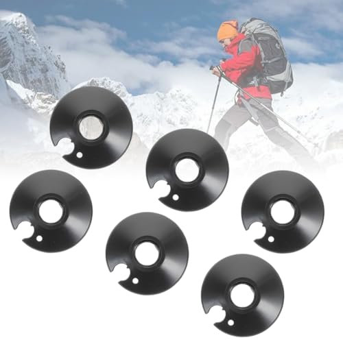 NTRUXZP Gummi Trekkingstock Spitzen,6 StückSchneeteller für Wanderstöcke,Wanderstockkorb,Ersatz für Schneeschieber,Schutz für Wanderstockspitzen,Schneeschlammkörbe für Wanderstöcke