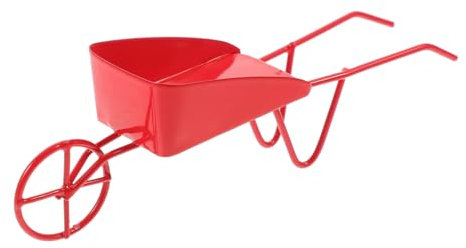 Hemobllo Dolls House Mini Vintage Barrow Retro Metall Miniatur Schubkarre Für Mikro Landschaftsdekoration Und Fotografie Rote Farbe Detailreiche Ausführung Für Puppenhaus Und Dioramen