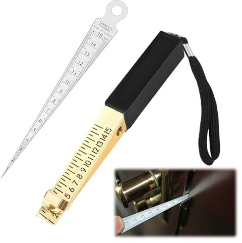 Fire Door Gap Gauge, 2 Pcs Feeler Gauges, Door Gap Measuring Tool for Engineering Inspection and House Flatness Measurement, Wedge Vernier Feeler Gauges and Gap Gauge (1-15mm/0.04-0.59in)