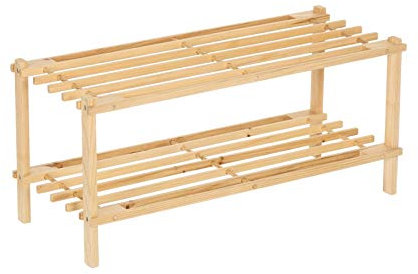 UNIMASA Zapatero 2 baldas Madera Abeto, 64x29x26