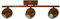 Dapo Deckenstrahler Spotlampe Barro Deckenleuchte Spot Strahler Metall braun lackiert Spotlight Fassung GU10 max.50Watt Wandleuchte(Stab - 3flammig)