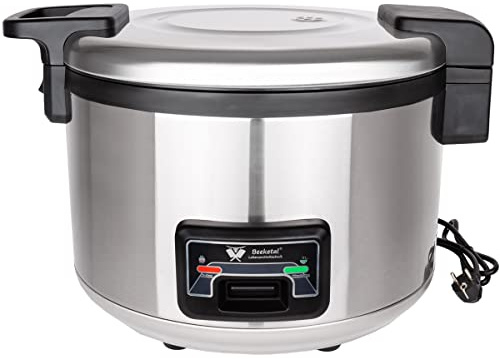 Beeketal 'BRK-10' Profi Gastro Reiskocher 24 Liter für bis zu 7,5 kg Reis (ca. 80-110 Portionen), Koch- und Warmhaltefunktion, antihaft Innentopf, Kondenswasserschale, inkl. Messbecher und Rührlöffel