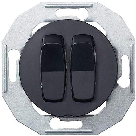 Schneider Electric Elso WDE011226 Double interrupteur 16 A - 250 V AC - IP20 - Noir - Fabriqué en Allemagne