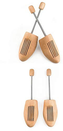 JHKJ Schuhspanner mit Spiralfeder, aus Holz, ausgezeichnete Feuchtigkeitsaufnahme, Shoe Stretcher Shaper, unisex (1 Paar),2pairs,43/44