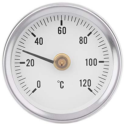 Zeigerthermometer 63mm 0-120 ° Bimetall Thermometer Rohroberfläche Wasserdicht Staubdichtes IP55 Thermometer mit Feder für Rohre, Oberflächen, Öl, Kraftwerke, Boote usw