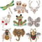 9 Stücke Nette Strass Tier Insekt Brosche Set Vintage Elephannt Katze Eule Corsagen Schal Clips Schmuck zubehör für Damen