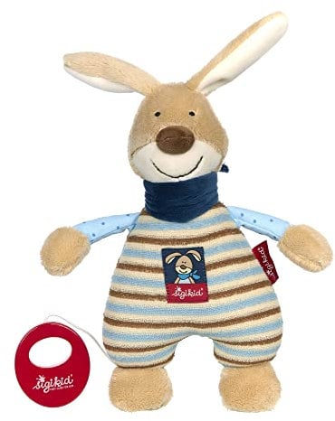 SIGIKID 39265 Spieluhr Semmel Bunny Mädchen und Jungen Babyspielzeug empfohlen ab Geburt blau/beige