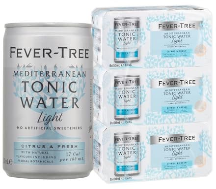 Fever-Tree Refreshingly Light Mediterranean Tonic Water 8 x 150ml (Pack of 3, Total 24 Cans)