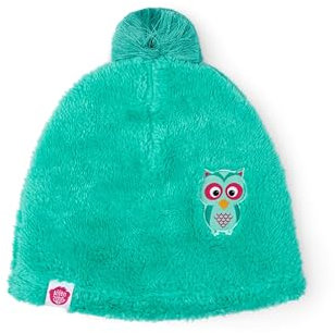 Affenzahn Unisex Kinder Eule Plüsch-Mütze, Türkis, M