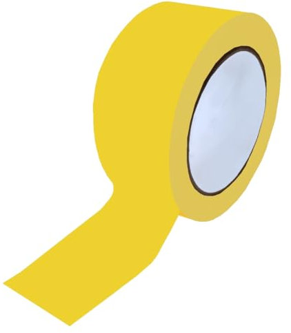 Bodenmarkierungsband 2 Rollen Klebeband PVC Warnklebeband hochwertiges Gefahrenwarnband 33m lang, Breite 25mm, 50mm, 60mm, 75mm (75mm, Gelb matt)