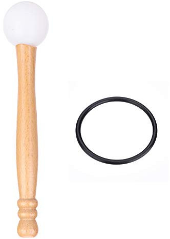 21.8cm / 8.6in Long Bell Mallet Glockenspiel Sticks, Rubber Xylophone Percussion Crystal Singing Bowl Wood Mallet Stick Rubber O-rings for Playing Crystal Singing Bowl Wooden Handle
