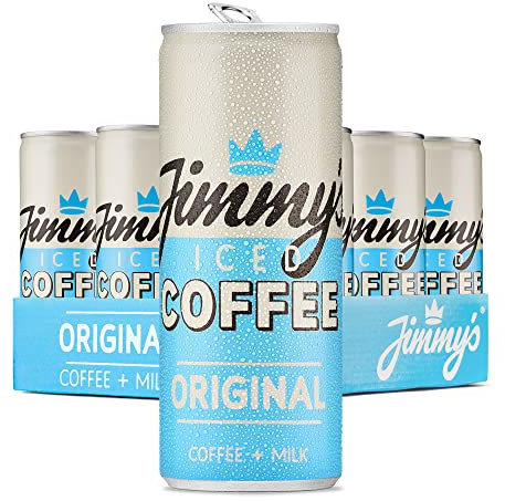 Jimmy's Iced Coffee Original SlimCan 12 x 250ml (Pack of 12) Refreshing Ready-to-drink Iced Latte Tins
