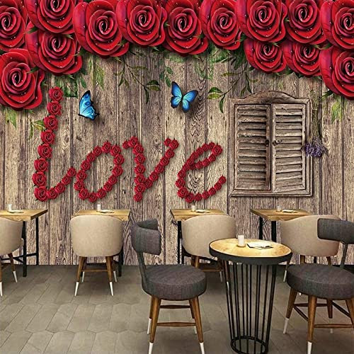 XTSWallpaper Rosen Blumen Liebe 240X150Cm 3D Wandaufkleber Wandtattoos - Wandsticker Fototapeten Selbstklebende Abnehmbar Vinyl Wandsticker/Wandgemälde Kunst Aufkleber Dekoration