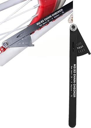 Gugxiom Bike Chain Checker, Bicycle Chain Wear Indicator, Aluminum Alloy Chain Checker Tool, for Detecting the Length and Angle of the Chain, Compatible with Most Bicycle Chains (Black)