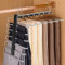 TAOPE Hosenbügel Kleiderbügel Platzsparend, 2 Stück 6 in 1 Edelstahl Hosenbügel Faltbar Kleiderbügel Multifunktional Hosenhalter, rutschfest Bügel für Hosen Schals Jeans Kleidung Handtücher - Schwarz
