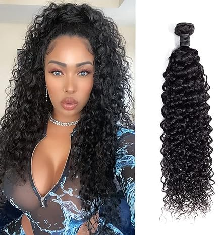 blisshair Kinky Curly Human Hair 1 Bundles Echthaar Bündel 90-95g Brasilianisches Lockig Echthaar Weave Wefte Haarverlängerung 100% Virgin Remy Hair Schwarz(20zoll)