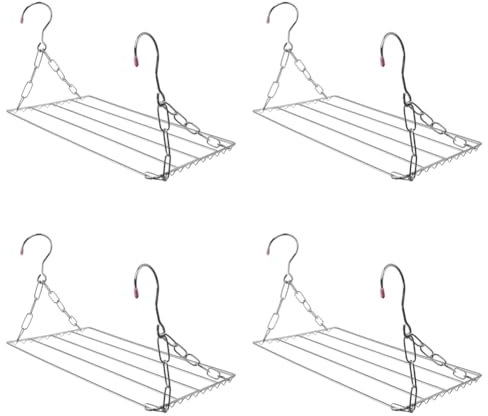 Fivetwofive 4X Multifunktionaler Wäsche Trockner, Wäsche Trockner Aus Edelstahl Zum Aufhängen Von Kleidung, Hand Tüchern, Socken