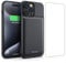 QTshine Battery Case for iPhone 15 Pro Max, Upgrade 8600mah Portable Slim Battery Charging Case, 15W Fast Charging Rechargeable Protective Extended Charger Cover for iPhone 15 Pro Max (6.7 inch)-Black