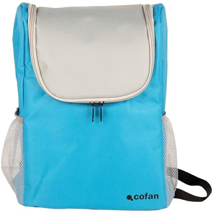 Cofan Mochila Nevera isotérmica | Mochila isotérmica para Almuerzo, Playa, Oficina, pícnic, Camping | Color: Azul y Gris | Capacidad: 10 litros | Medidas: 28 x 12,5 x 37 cm