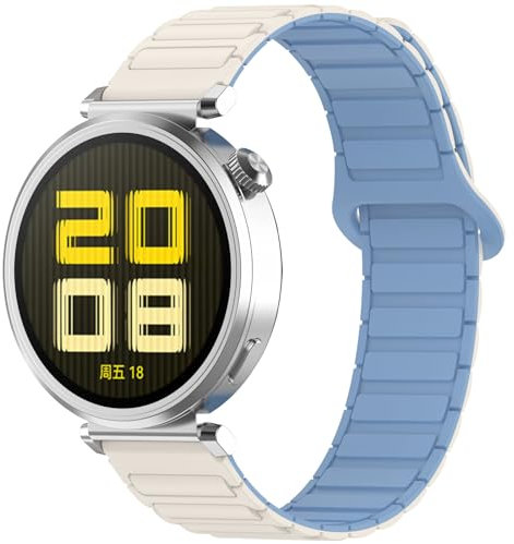 MIJOBS Correa Magnética Compatible con Huawei Watch GT 6/5/4 41mm, GT5 Pro 42mm Potente Cierre Magnético Antipérdida Resistente al Agua y Fácil de Limpiar, 18 mm