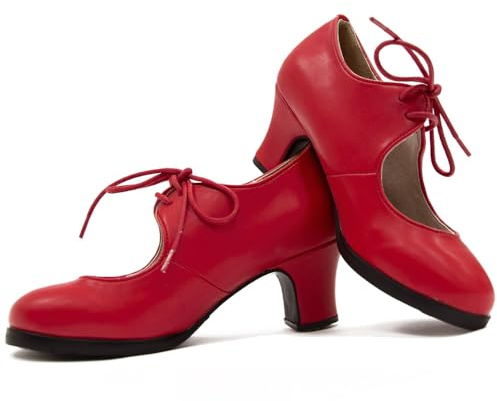 El Rocio desde 1980 Chaussures en flamant rose à double semelle et lacets