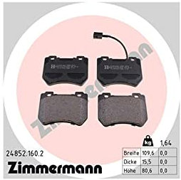 ZIMMERMANN Bremsbeläge Satz Bremsklötze Bremssteine Set Vorne mit Verschleißwarnkontakt Foto entspricht Lieferumfang 24852.160.2