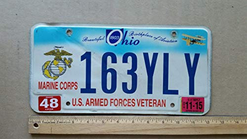 EpochSign Nummernschild, Ohio, U.S. Streitkräfte Veteran, Marine Corps, 163 Yly Nummernschild 15,2 x 30,5 cm