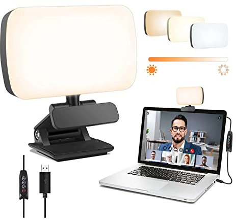 Illuminazione per videoconferenza, illuminazione webcam per lavoro remoto, illuminazione zoom per computer portatile/computer, chiamate zoom, streaming live, trasmissione automatica, illuminazione