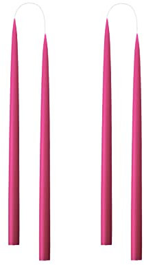 Kunstindustrien® Stabkerzen, Hergestellt in Dänemark, 42 Farben verfügbar, Tafelkerzen, Durchgefärbte Kerzen lange Brenndauer von 15 Stunden, Kerzen Set Geschenk, 4 Stück, 2,2 x 35 cm (Cerise)