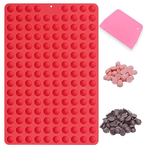Amyandone Mini moules ronds en silicone, 148 cavités semi-sphériques pour la cuisson et la congélation des pépites de chocolat/Gumdrop/Cookie/Friandises pour chien/décoration de gâteau/collation aux
