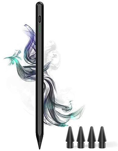 Stylus Pen for iPad 9th&10th - Type-c Charging Magnetic Pencil with Palm Rejection for Pad (2018-2024) Compatible with Apple iPad 6/7/8/9/10,Air 3/4/5,Mini 5/6, iPad Pro 11/12.9(Black)
