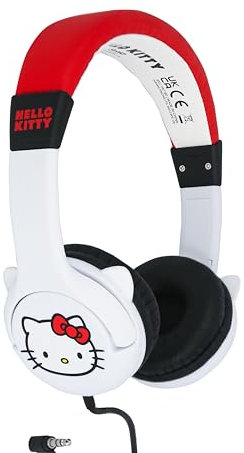 OTL Technologies Hello Kitty HK1180 - Cuffie con filo, per bambini, colore: Rosso e Bianco