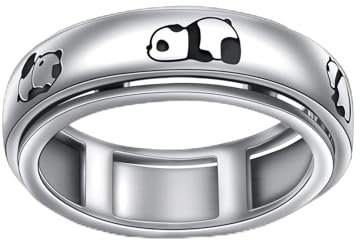 HOOHWE Spinner Ringe für Angst, S925 Sterling Silber Fidget Angst Sorge Entlastung Langeweile ADHD Autismus Band Ringe für Teen Mädchen Größe 57(18.1)