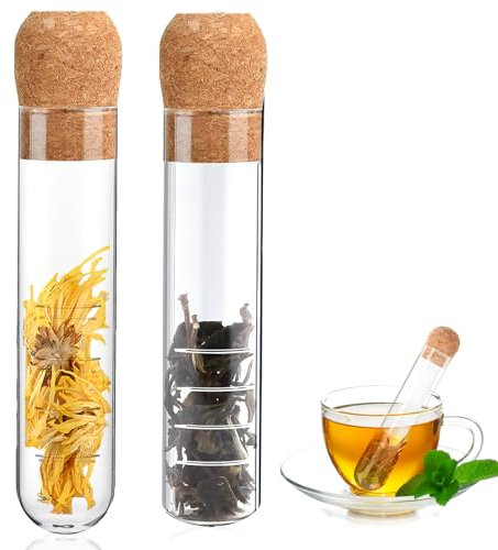 xlwen 2 Stücke Teesieb für Losen Tee, Teesieb Aus Hitzebeständiges Glas, Teeei für Losen Tee Geeignet für verschiedene lose Tees, wie Dufttee, Oolong-Tee, grüner Tee, schwarzer Tee usw.