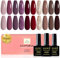 YSUVIN UV Nagellack, 10 Farben Taupe Rot Braun Lila Gold Glitzer Winter Gel Nagellack Set Soak-off UV Gellack für Anfänger DIY Nail Art Maniküre Salon, Langlebig, 8 ML