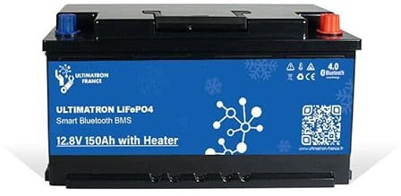 ULTIMATRON - Batterie Lithium - 12.8V 150Ah - Bluetooth version chauffante - LiFePO4 Smart BMS Avec Bluetooth