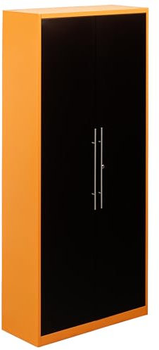 METALLMOBELL - Armoire de Rangement pour Le Garage, 90x38x200cm, avec Étagères en Métal et Serrure | Armoire Metallique, Meubles de Bureau, Meuble Rangement Bureau - MB013N