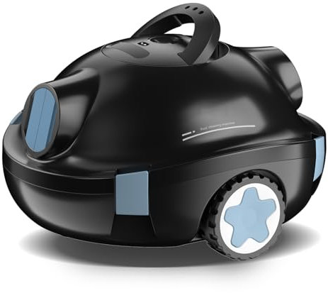 MEDOXA Robot Nettoyeur de Piscine sans Fil, aspirateur de Piscine Automatique, 90 Minutes d'autonomie, stationnement Automatique, léger, Puissant Robot pour Piscine Hors-Sol/enterrée jusqu'à 110 ㎡